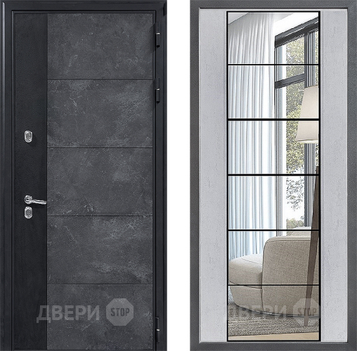 Дверь Дверной континент ДК-15 Бетон ТЕРМО ФЛЗ-2 Зеркало Бетон светлый в Рузе