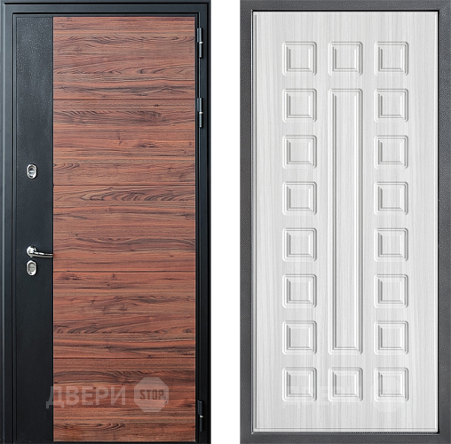 Входная металлическая Дверь Дверной континент ДК-15 Красное Дерево ТЕРМО ФЛ-183 Сандал белый в Рузе