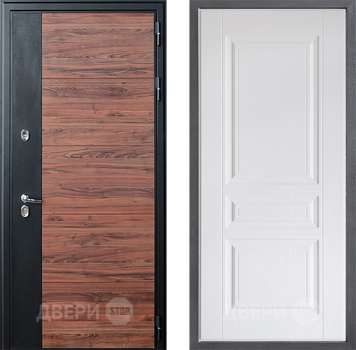 Входная металлическая Дверь Дверной континент ДК-15 Красное Дерево ТЕРМО ФЛ-243 Альберо Браш серебро в Рузе