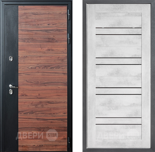 Входная металлическая Дверь Дверной континент ДК-15 Красное Дерево ТЕРМО ФЛ-49 Бетон снежный в Рузе