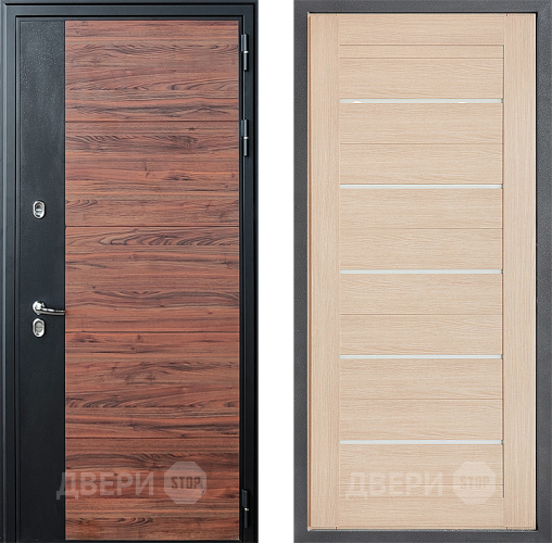 Входная металлическая Дверь Дверной континент ДК-15 Красное Дерево ТЕРМО ФЛ-46 Капучино в Рузе