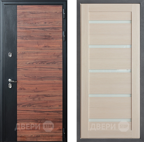 Входная металлическая Дверь Дверной континент ДК-15 Красное Дерево ТЕРМО ФЛ-47 Лиственница белая в Рузе