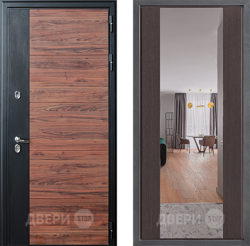 Дверь Дверной континент ДК-15 Красное Дерево ТЕРМО ФЛЗ-1 Зеркало Венге в Рузе