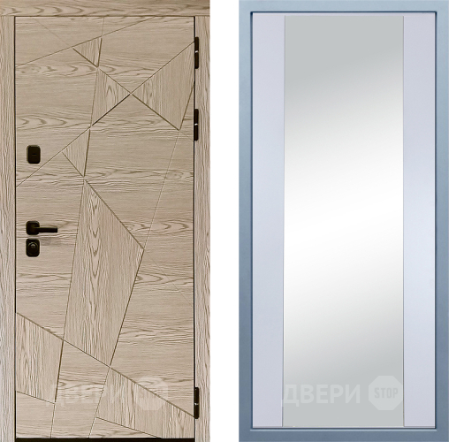 Входная металлическая Дверь Дива МД-97/1 Д-15 Зеркало Белый в Рузе