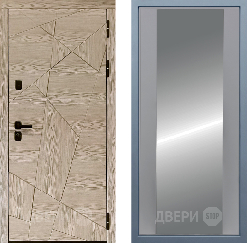 Входная металлическая Дверь Дива МД-97/1 Д-15 Зеркало Силк Маус в Рузе