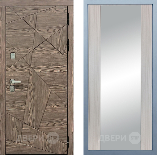 Входная металлическая Дверь Дива МД-97/2 Д-15 Зеркало Сандал белый в Рузе