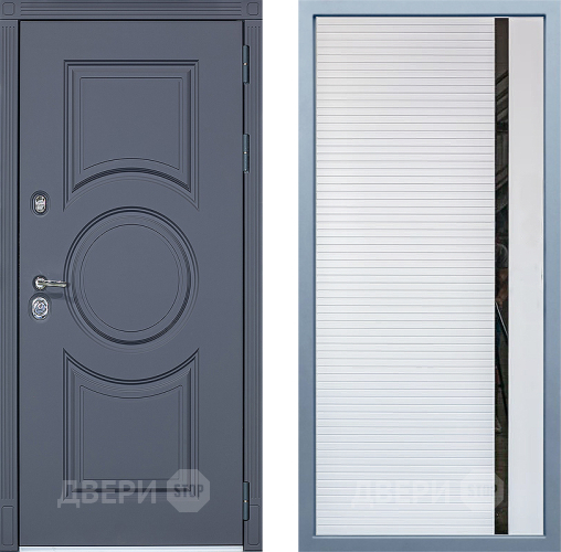 Входная металлическая Дверь Дива МХ-30 STR МХ-45 Белый матовый в Рузе