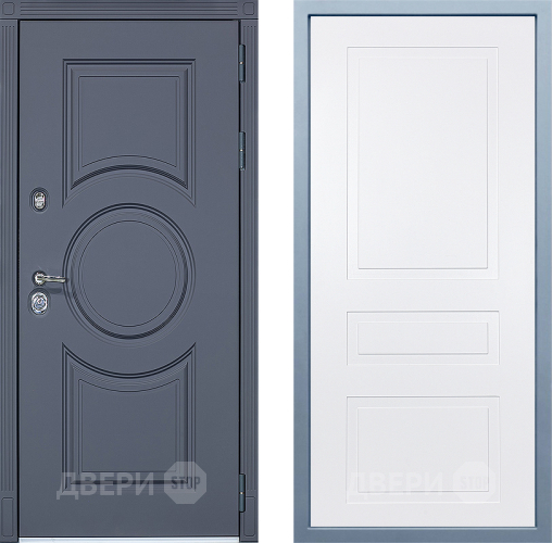 Входная металлическая Дверь Дива МХ-30 STR Н-13 Белый в Рузе