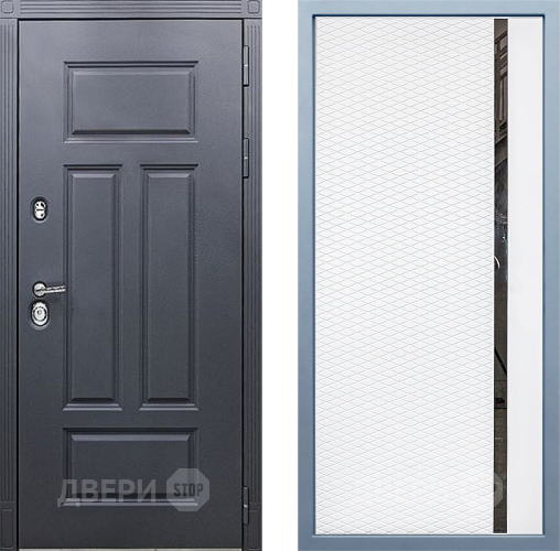 Входная металлическая Дверь Дива МХ-29 STR МХ-47 Белый матовый в Рузе