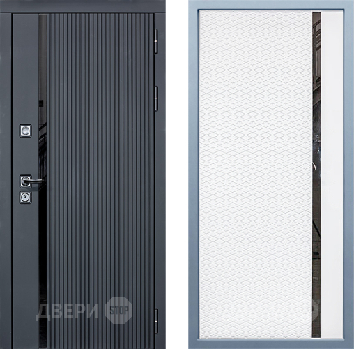 Входная металлическая Дверь Дива МХ-46 STR МХ-47 Белый матовый в Рузе