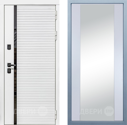 Входная металлическая Дверь Дива МХ-45 Белая STR Д-15 Зеркало Белый в Рузе