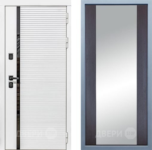 Входная металлическая Дверь Дива МХ-45 Белая STR Д-15 Зеркало Венге в Рузе