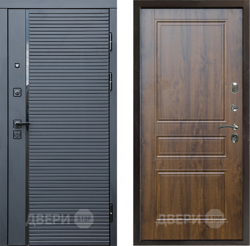 Входная металлическая Дверь Престиж Черная Линия Классика Дуб в Рузе