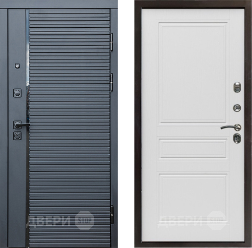 Входная металлическая Дверь Престиж Черная Линия Классика Лиственница белая в Рузе