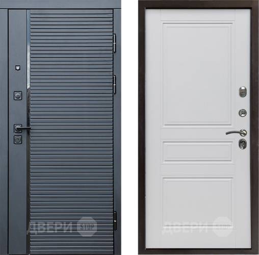 Входная металлическая Дверь Престиж Черная Линия Классика Белый матовый в Рузе