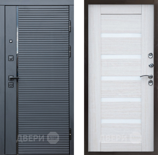 Входная металлическая Дверь Престиж Черная Линия Царга Лиственница белая в Рузе