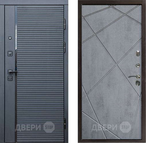 Дверь Престиж Черная Линия Лучи Бетон темный в Рузе