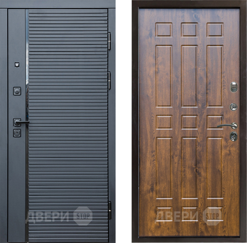 Входная металлическая Дверь Престиж Черная Линия Спарта Дуб в Рузе