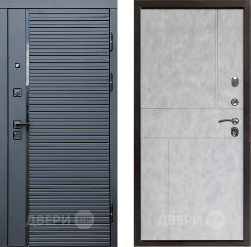 Дверь Престиж Черная Линия Горизонт Бетон светлый в Рузе