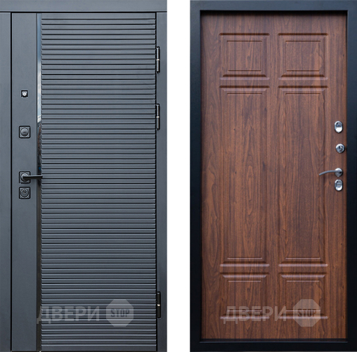Входная металлическая Дверь Престиж Черная Линия Премиум Орех темный в Рузе