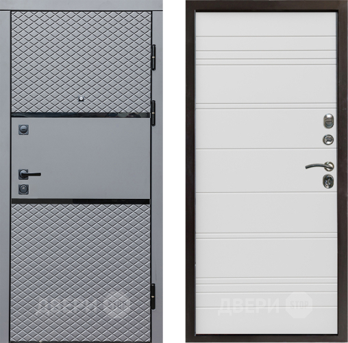 Входная металлическая Дверь Престиж Ромб Line Белый в Рузе