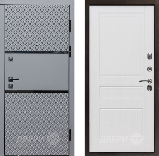 Входная металлическая Дверь Престиж Ромб Классика Белое дерево в Рузе