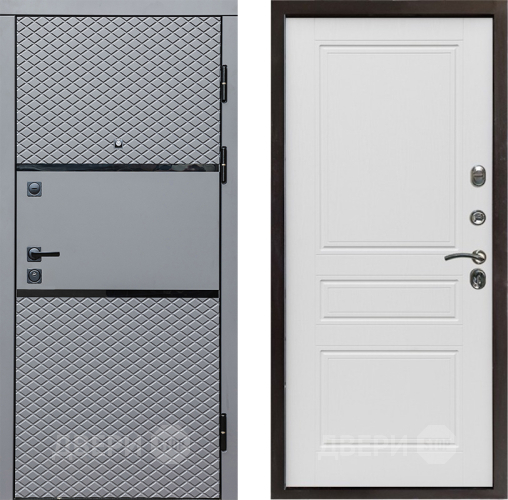 Входная металлическая Дверь Престиж Ромб Классика Лиственница белая в Рузе