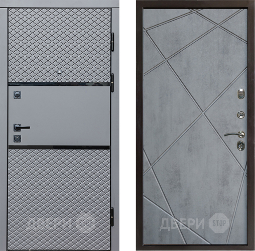 Входная металлическая Дверь Престиж Ромб Лучи Бетон темный в Рузе