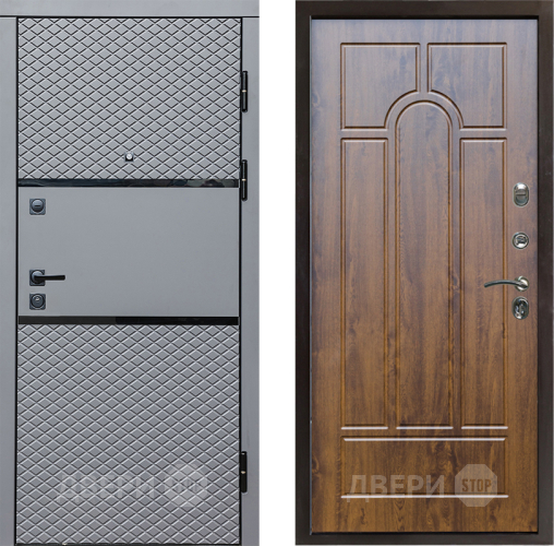 Входная металлическая Дверь Престиж Ромб Арка Дуб в Рузе