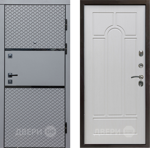 Входная металлическая Дверь Престиж Ромб Арка Лиственница белая в Рузе