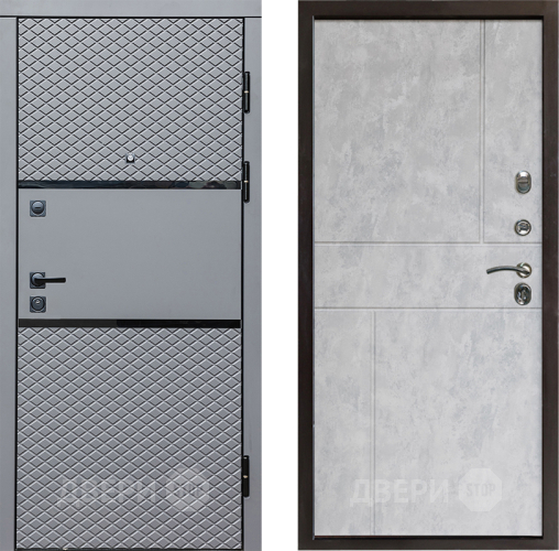 Входная металлическая Дверь Престиж Ромб Горизонт Бетон светлый в Рузе