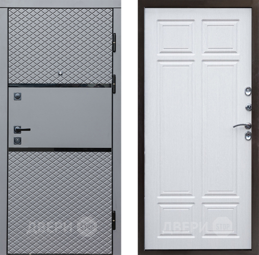 Входная металлическая Дверь Престиж Ромб Премиум Лиственница белая в Рузе