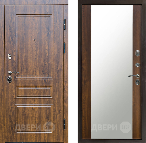Входная металлическая Дверь Престиж Классика Дуб Зеркало Дуб в Рузе