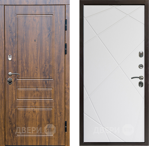 Входная металлическая Дверь Престиж Классика Дуб Лучи Бетон белый в Рузе