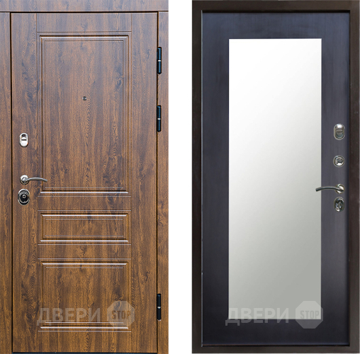 Входная металлическая Дверь Престиж Классика Дуб Зеркло Пастораль Венге в Рузе