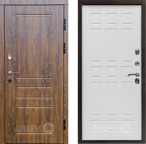 Входная металлическая Дверь Престиж Классика Дуб Спарта Белое дерево в Рузе