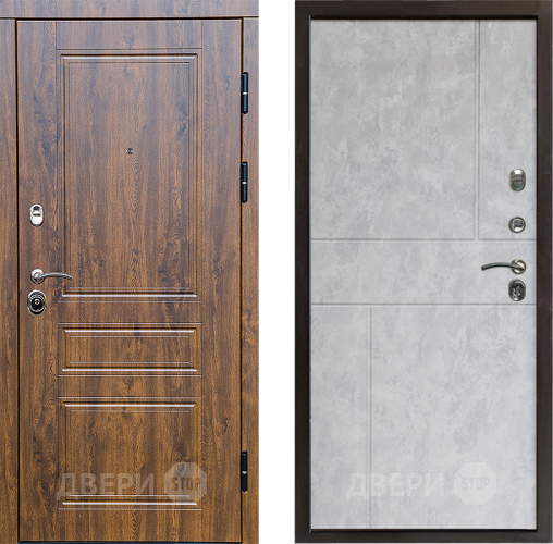 Входная металлическая Дверь Престиж Классика Дуб Горизонт Бетон светлый в Рузе