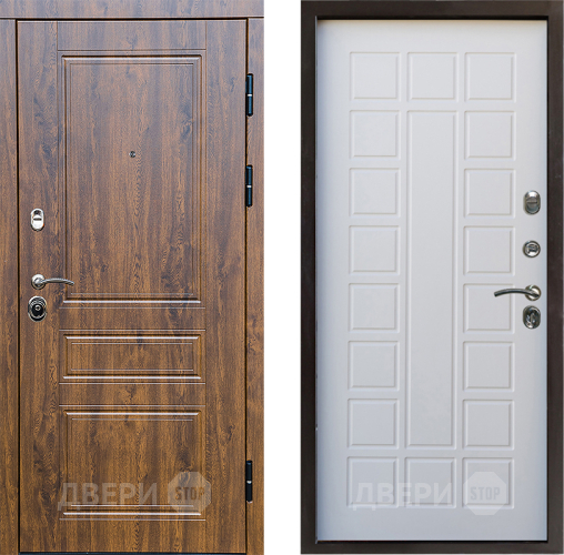 Входная металлическая Дверь Престиж Классика Дуб Престиж Белое дерево в Рузе