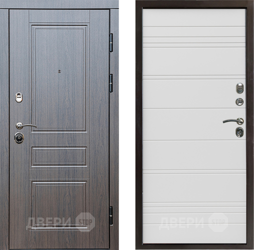 Входная металлическая Дверь Престиж Классика Венге Line Белый в Рузе