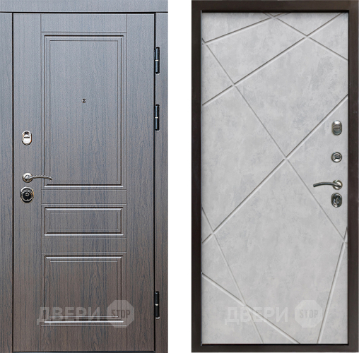 Входная металлическая Дверь Престиж Классика Венге Лучи Бетон светлый в Рузе