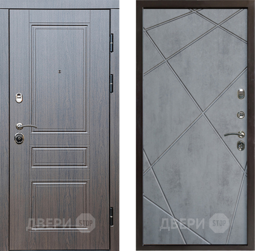 Входная металлическая Дверь Престиж Классика Венге Лучи Бетон темный в Рузе