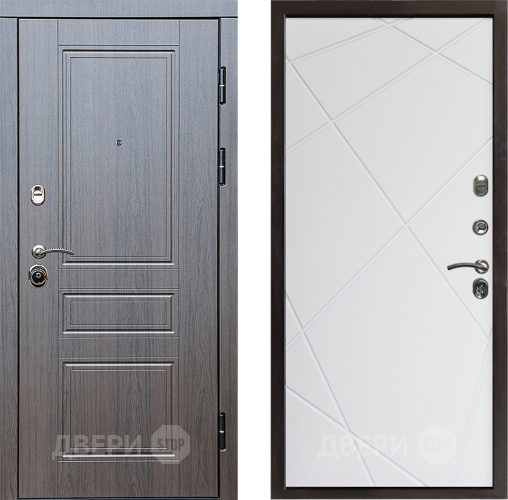 Входная металлическая Дверь Престиж Классика Венге Лучи Бетон белый в Рузе