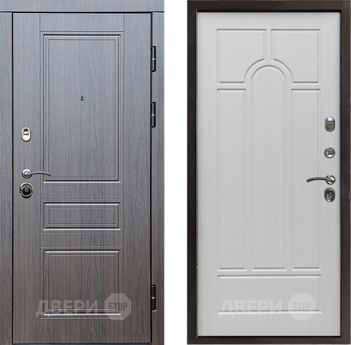 Входная металлическая Дверь Престиж Классика Венге Арка Лиственница белая в Рузе