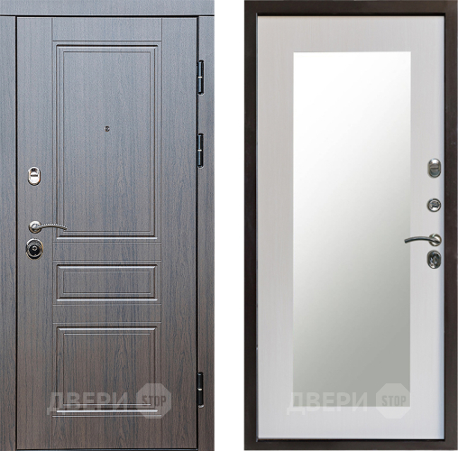 Входная металлическая Дверь Престиж Классика Венге Зеркло Пастораль Лиственница белая в Рузе