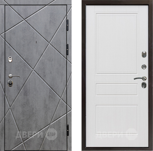 Входная металлическая Дверь Престиж Лучи Классика Белое дерево в Рузе