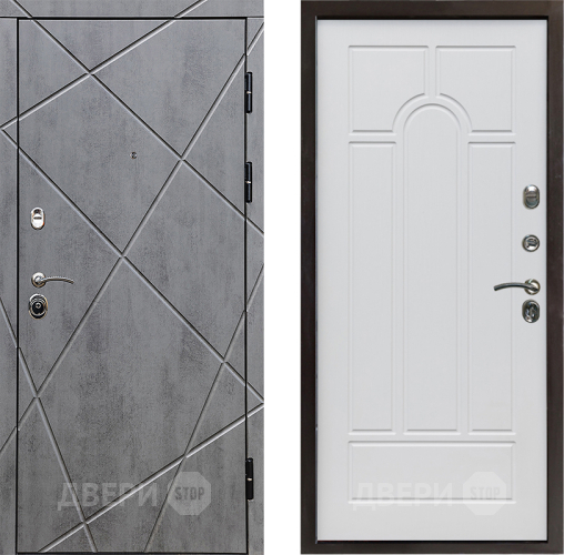 Входная металлическая Дверь Престиж Лучи Арка Белое дерево в Рузе