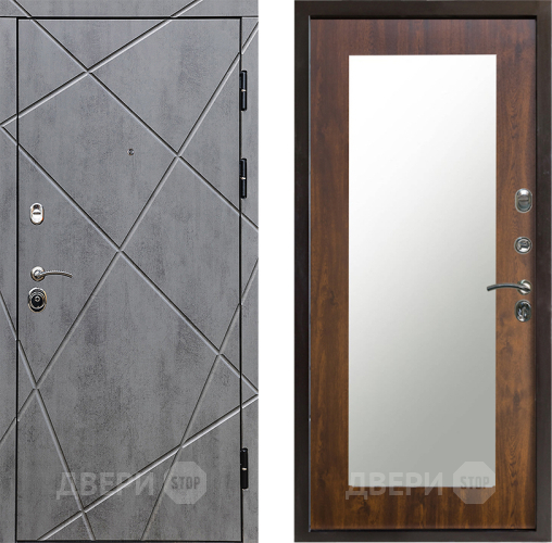 Входная металлическая Дверь Престиж Лучи Зеркло Пастораль Дуб в Рузе