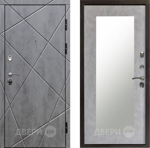 Дверь Престиж Лучи Зеркло Пастораль Бетон светлый в Рузе