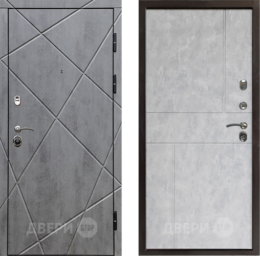 Входная металлическая Дверь Престиж Лучи Горизонт Бетон светлый в Рузе