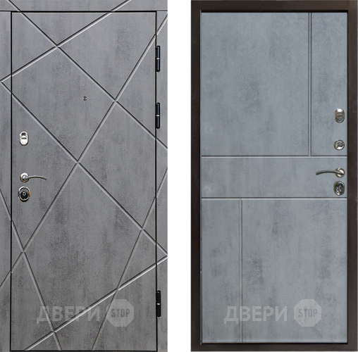 Входная металлическая Дверь Престиж Лучи Горизонт Бетон темный в Рузе